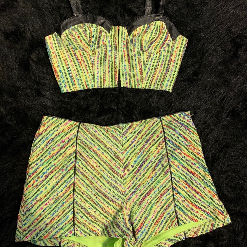 Green and multicolored two piece MEDIUM